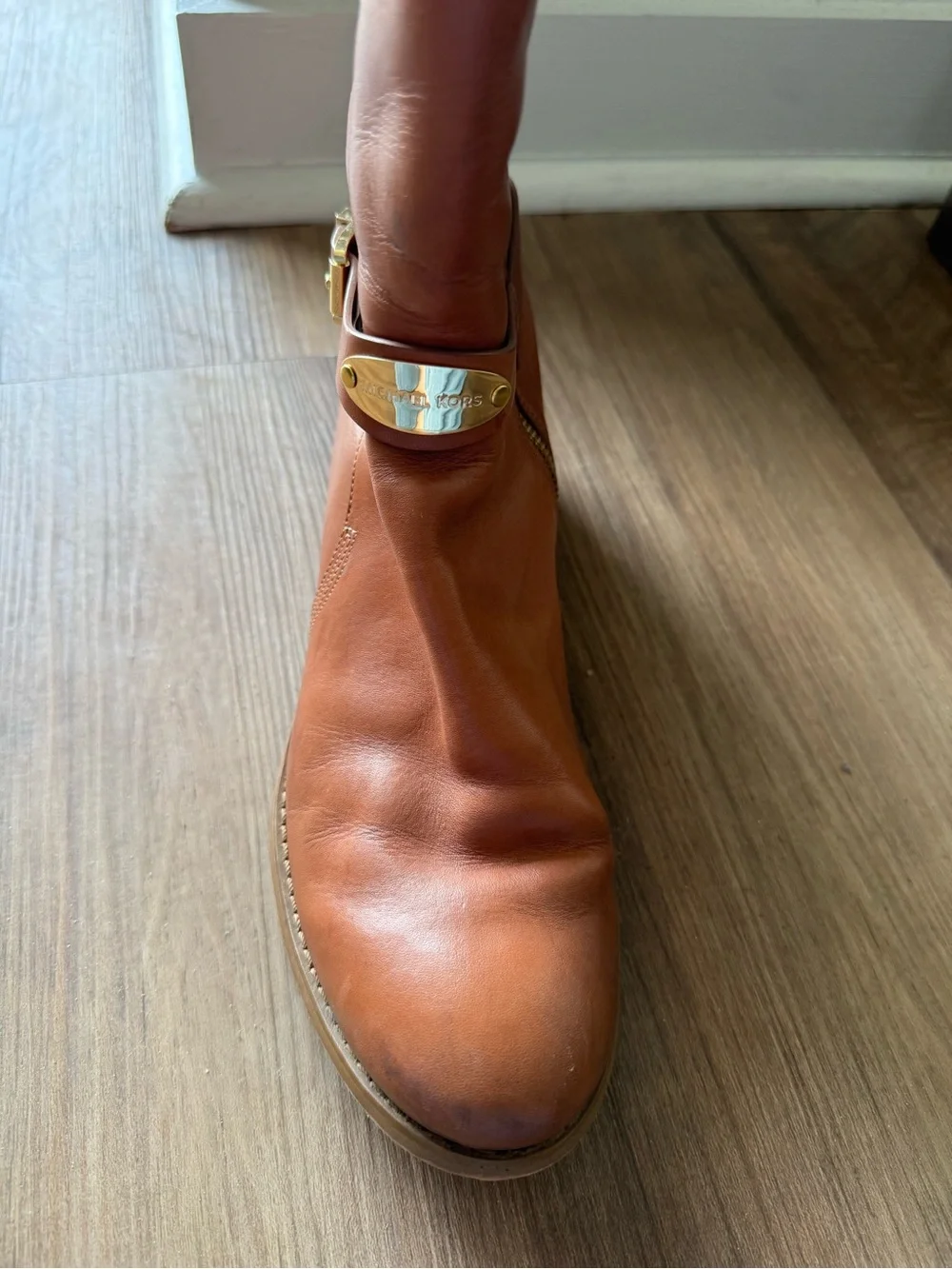 Michael Kors Tall Leather Over-the-Knee Boots in Cognac Brown